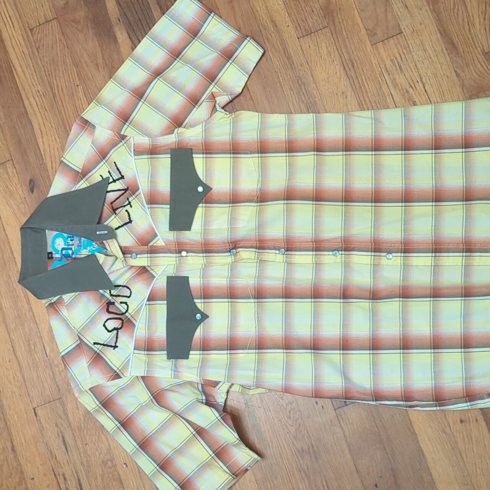 VGT Dragon Fly "Ramones" Short Sleeve Button Down Sz M